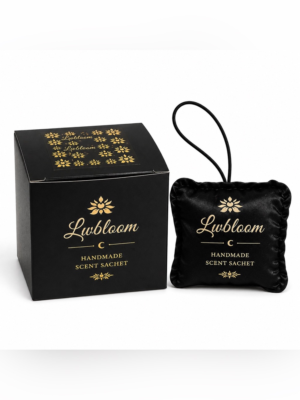 Lwbloom Palo Santo Scent Sachet - Black & Gold Handmade